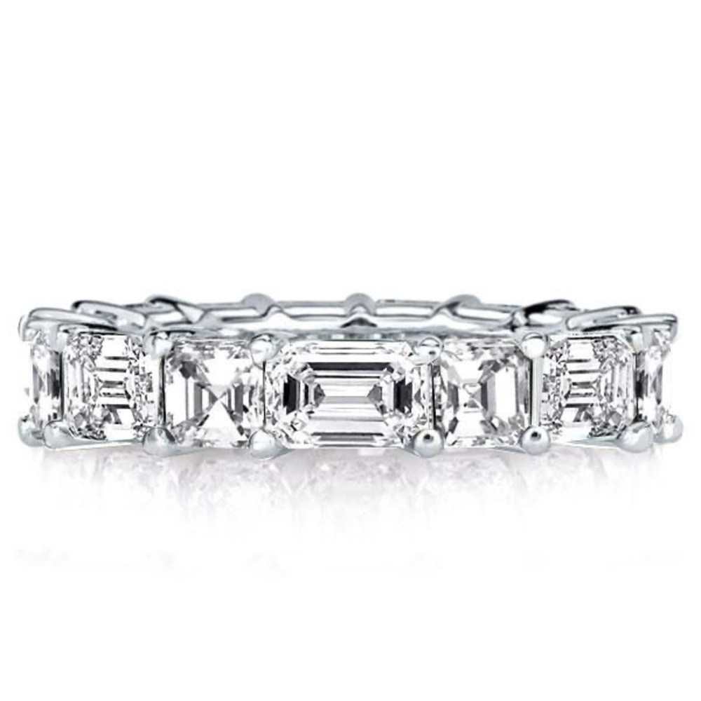Italo Emerald & Asscher Eternity Wedding Band (5.95 CT. TW.)